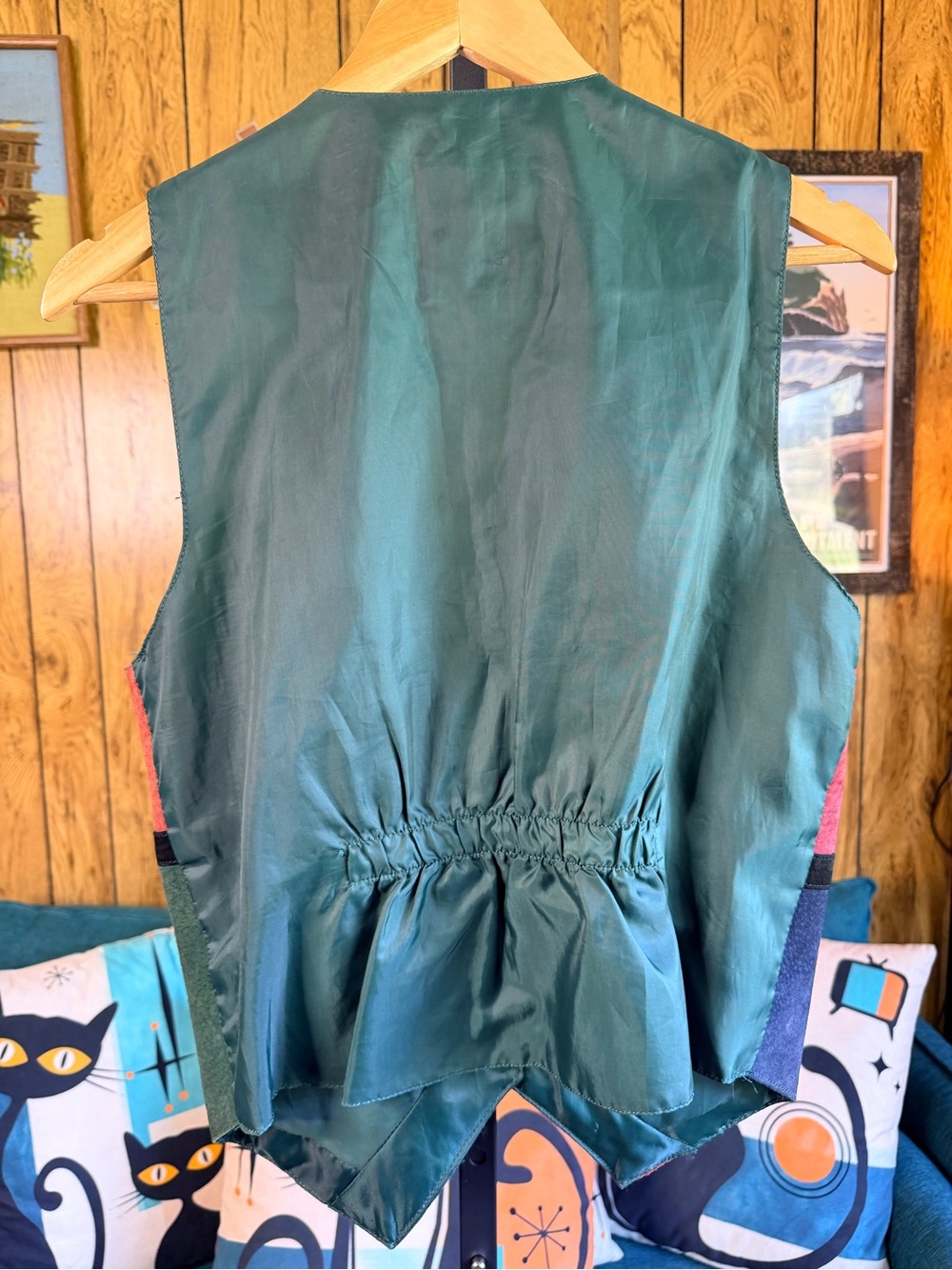 Vintage Northwest Territory Multicolor Suede Leather Patchwork Vest - Picture 5 of 10